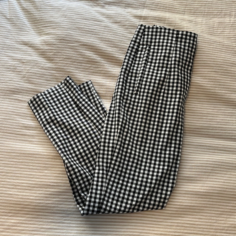 Zara Black & White checkered long pants - size medium
